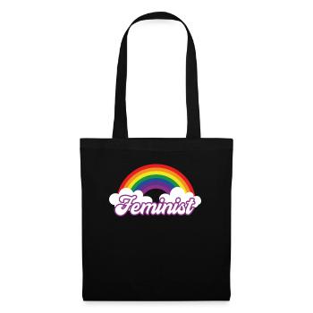 Feminism Feminist Rainbow Political Retro Women - Stoffbeutel - Schwarz - Vorne
