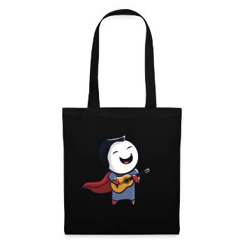 Superhero avec guitare - Sac en tissu - noir - Devant