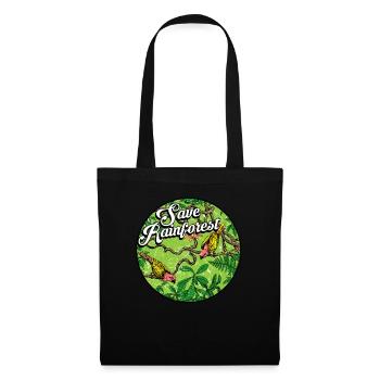 Forêt tropicale tropicale protection de l'environnement oiseaux jungle - Sac en tissu - noir - Devant