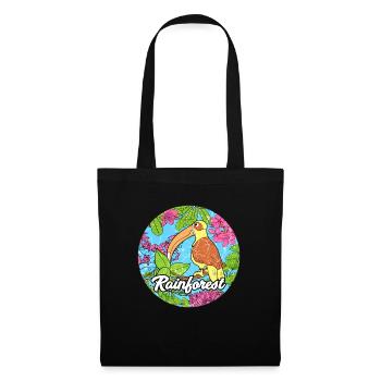 Forêt tropicale tropicale protection de l'environnement pélican jungle - Sac en tissu - noir - Devant
