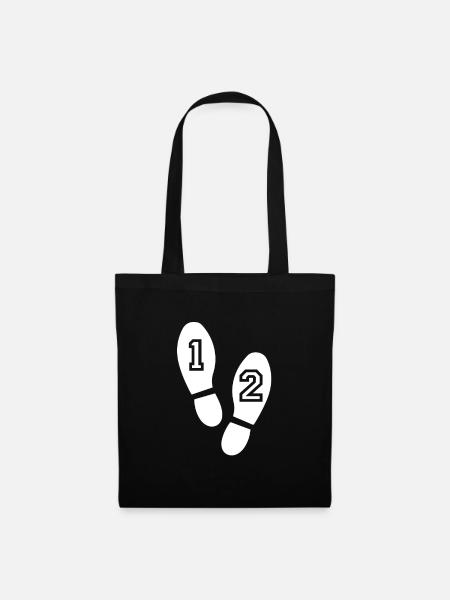 footsteps walk shoes - Tote Bag - black
