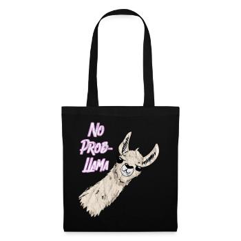 No Prob LLama rose Vintage Trendy Lama - Sac en tissu - noir - Devant