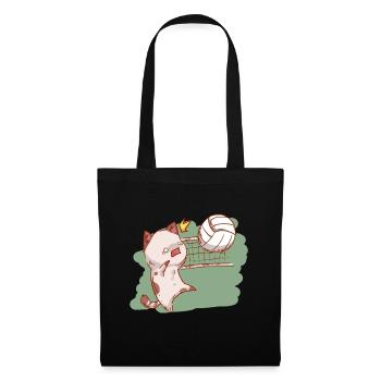 Volleyball chat volley ball chaton sport - Sac en tissu - noir - Devant