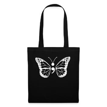 Projet de cadeau de suicide de papillon de point-virgule - Sac en tissu - noir - Devant