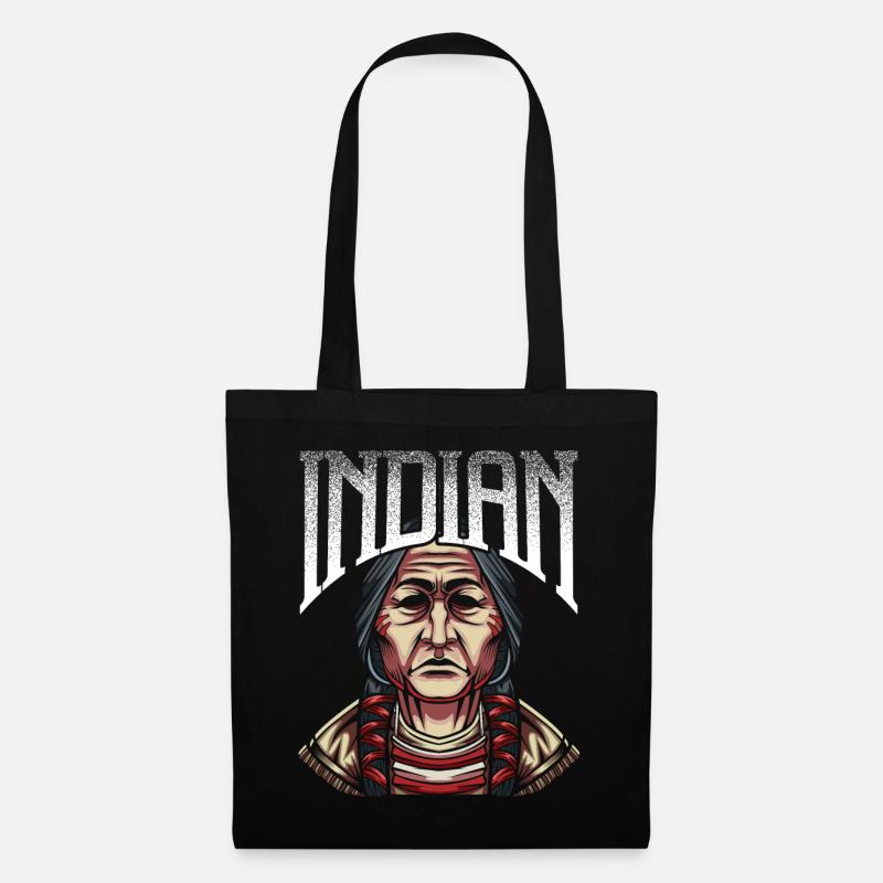 Indianer - Stoffbeutel - Schwarz
