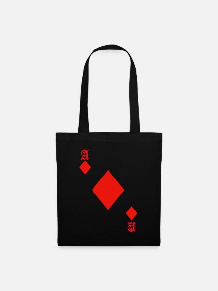 Karo Ass Poker Karte Halloween Kostüm lustig - Stoffbeutel - Schwarz