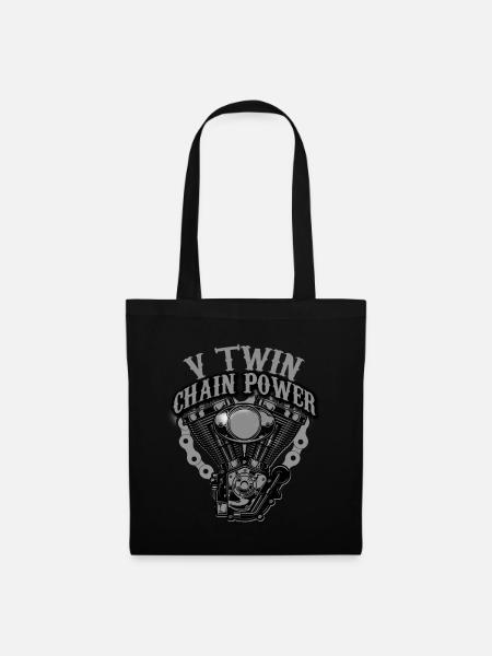 V-Twin! Motorrad Motorradfahrer Biker Geschenk - Stoffbeutel - Schwarz