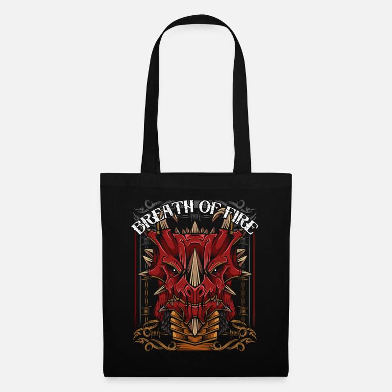 Drache - Stoffbeutel - Schwarz