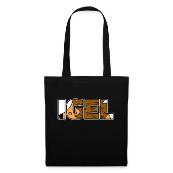Chemise de cadeau de lettrage de bande dessinée hérisson - Sac en tissu - noir - Devant