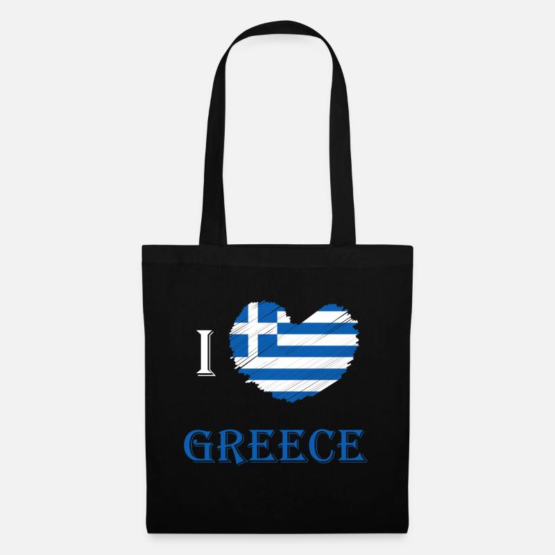 J'aime la Grèce (Grèce) - Sac en tissu - noir