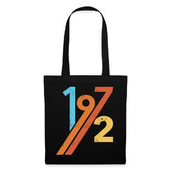 1972 Geburtstag - Stoffbeutel - Schwarz - Vorne