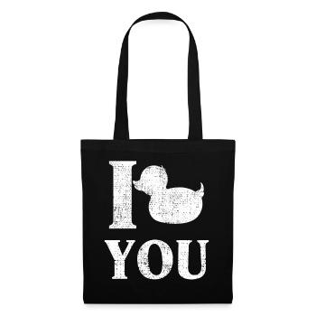 Je te canard - Sac en tissu - noir - Devant