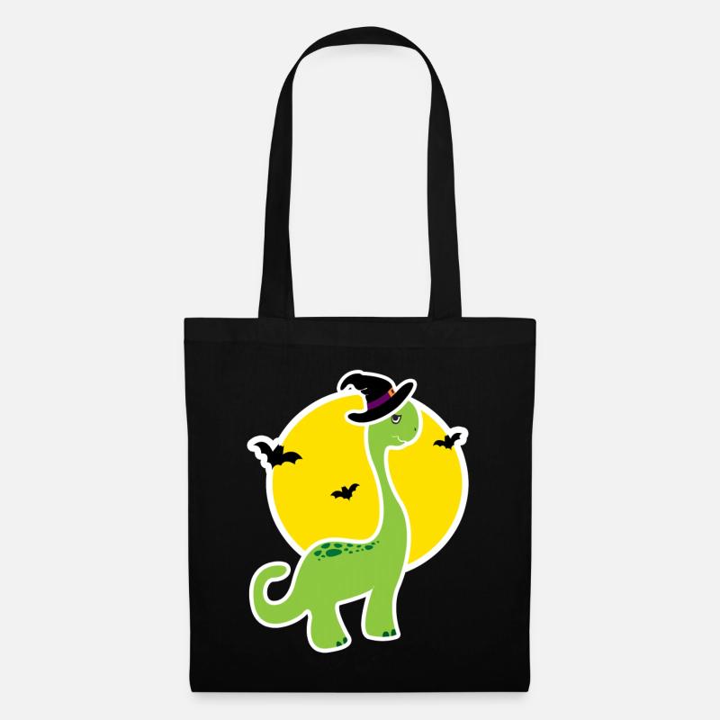 Kinder Halloween Dino T-Shirt - Geschenkidee - Stoffbeutel - Schwarz