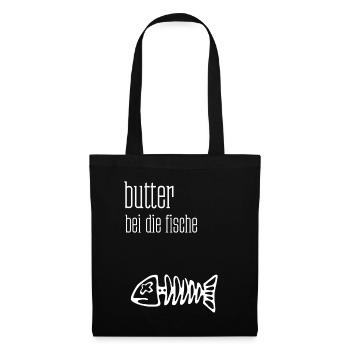 Beurre avec le poisson . - Sac en tissu - noir - Devant