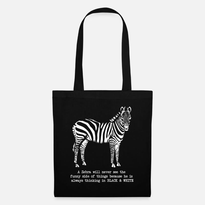 Zebra - Stoffbeutel - Schwarz