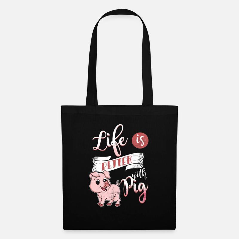pig - Tote Bag - black