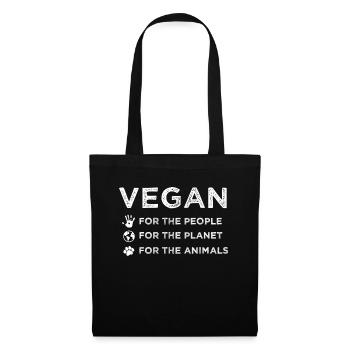 Cadeau Animaux Vegan People Planet - Sac en tissu - noir - Devant