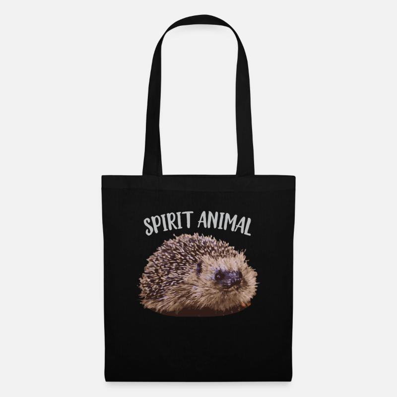 Igel-Geist-Tier - Stoffbeutel - Schwarz