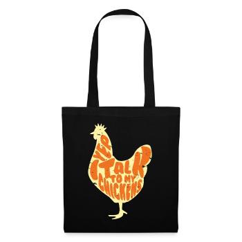 I talk to my chickens t-shirts Loves chickens farm - Tote Bag - black - Front