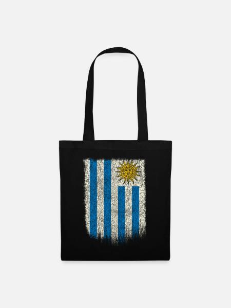 Uruguayan Flag Shirt Uruguay Flag T shirt Grunge Retro Design - Tote Bag - black
