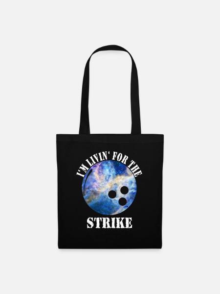 Bowling Strike Bowler lustig Kegeln Geschenk Shirt - Stoffbeutel - Schwarz