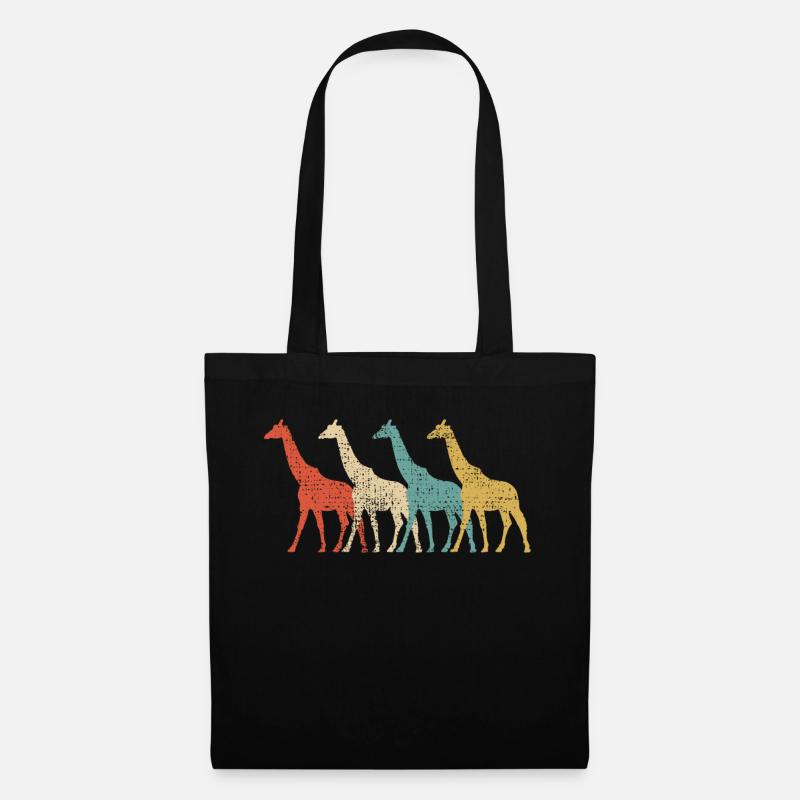 Retro giraffe - Tote Bag - black