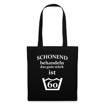 60. Geburtstag 60 - Stoffbeutel - Schwarz - Vorne