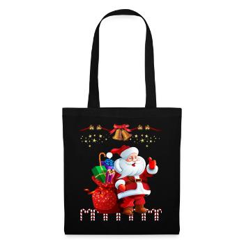 Père Noël avec des cadeaux - Sac en tissu - noir - Devant