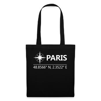 Paris France Geographical coordinates - Tote Bag - black - Front