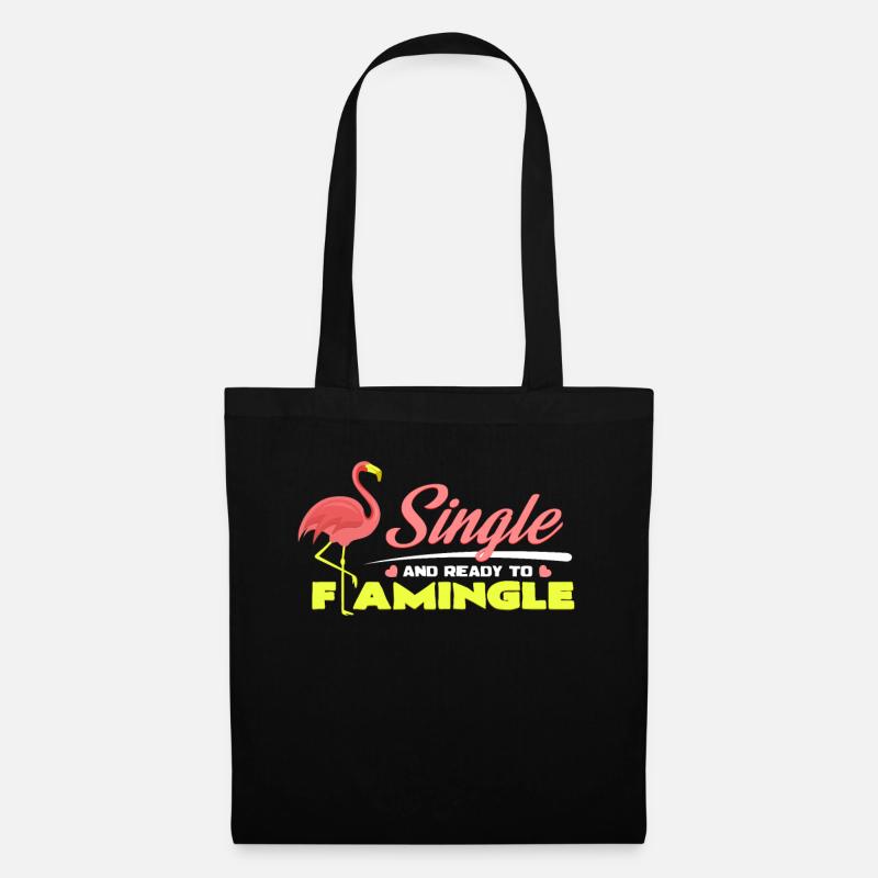 Flamingo - Stoffbeutel - Schwarz