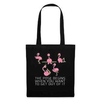 Flamingo disant yoga cadeau drôle drôle - Sac en tissu - noir - Devant