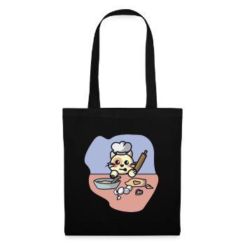 Faire cuire le chat tout en biscuit - Sac en tissu - noir - Devant