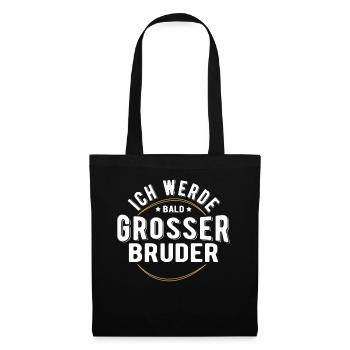 großer Bruder Schnuller Geschenk Schwangerschaft - Stoffbeutel - Schwarz - Vorne