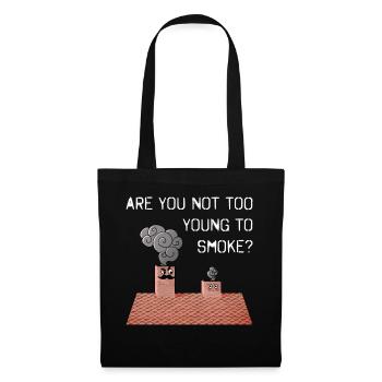 Cheminée de ramonage drôle Cadeau de fumer mignon - Sac en tissu - noir - Devant
