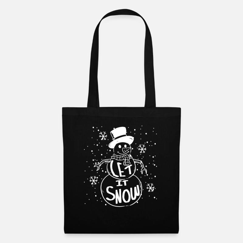 Schneemann - Stoffbeutel - Schwarz