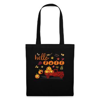 Hello Fall Funny shirt Pumpkin Autumn Halloween - Tote Bag - black - Front