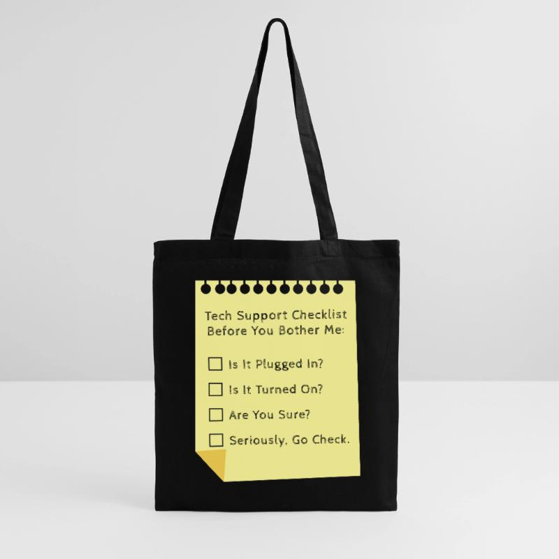 Tech Support Checklist Funny Helpdesk IT Engineer Tote Bag