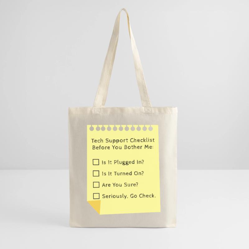 Tech Support Checklist Funny Helpdesk IT Engineer Tote Bag