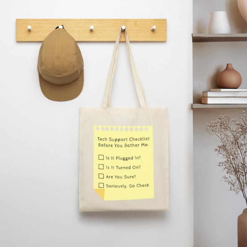 Tech Support Checklist Funny Helpdesk IT Engineer Tote Bag