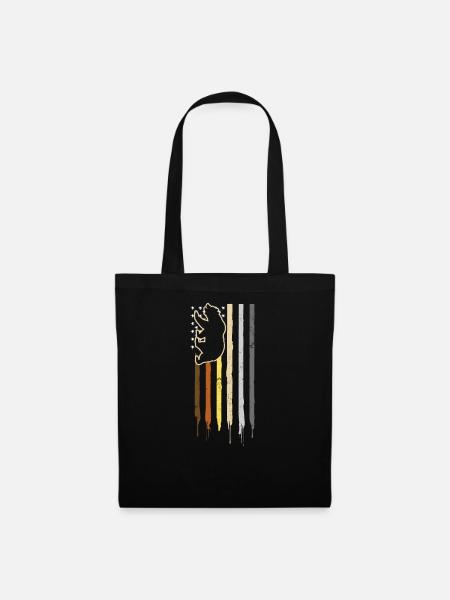 Gay Daddy Pride Bear - Drapeau américain patriotique - Sac en tissu - noir