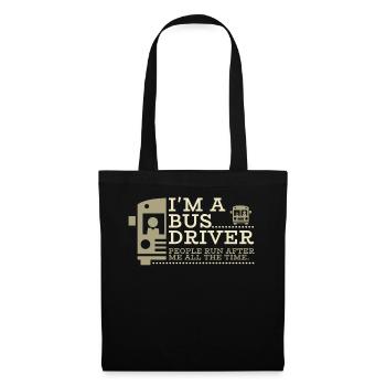 Chauffeur de bus chauffeur de bus disant idée cadeau cadeau - Sac en tissu - noir - Devant