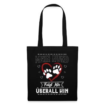 Mon chien me suit partout - Sac en tissu - noir - Devant