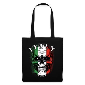Italienischer Totenkopf | Italien Patriot Geschenk - Stoffbeutel - Schwarz - Vorne