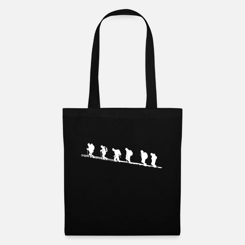 Schneeschuhwanderer Shirt Schneeschuh Wanderung - Stoffbeutel - Schwarz