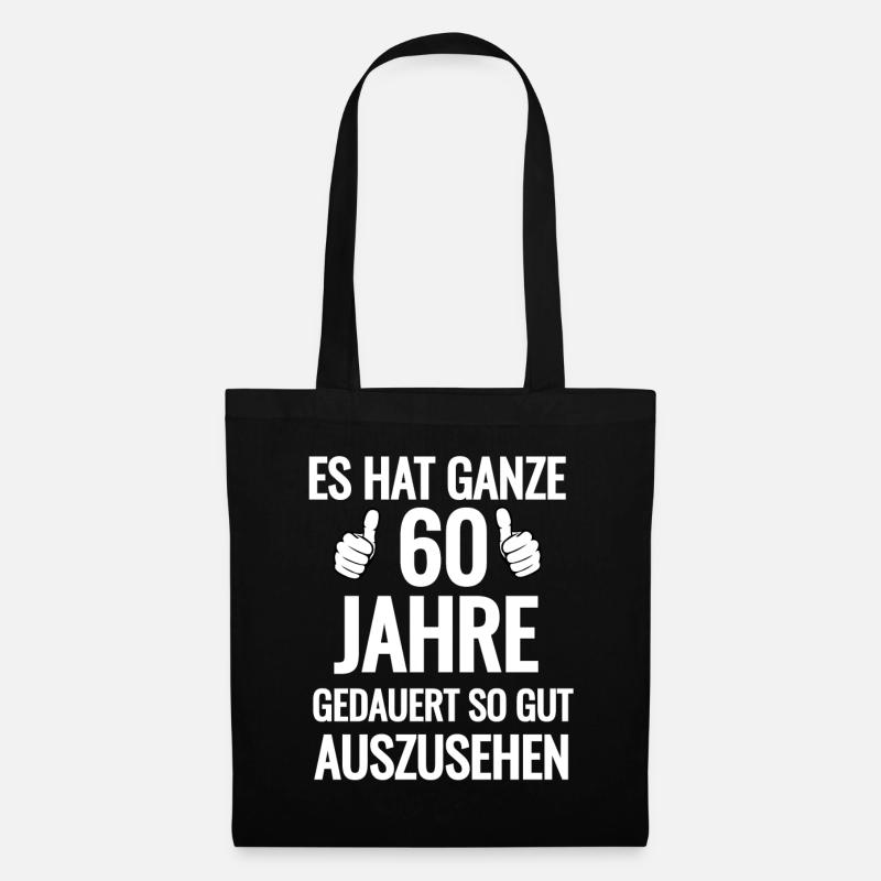 60. Geburtstag 60 Jahre - Stoffbeutel - Schwarz