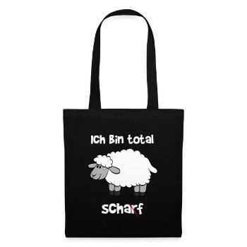 Je suis totalement forte / mouton - Sac en tissu - noir - Devant