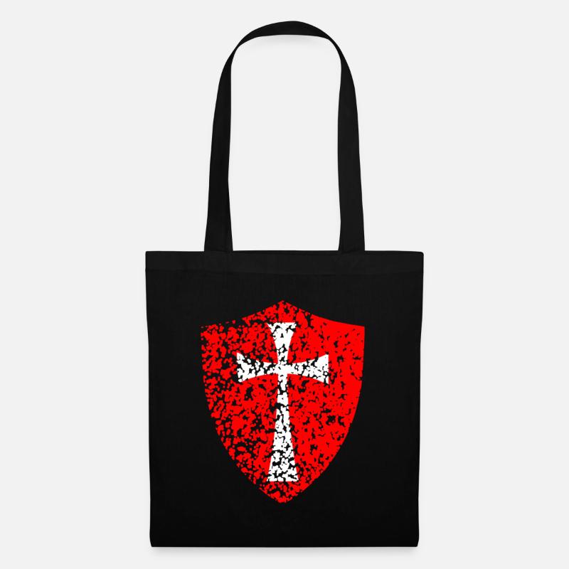 Crusader Templar cross shield - Tote Bag - black