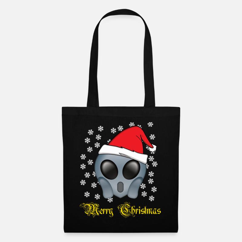 Weihnachten Alien Merry Christmas Geschenk - Stoffbeutel - Schwarz