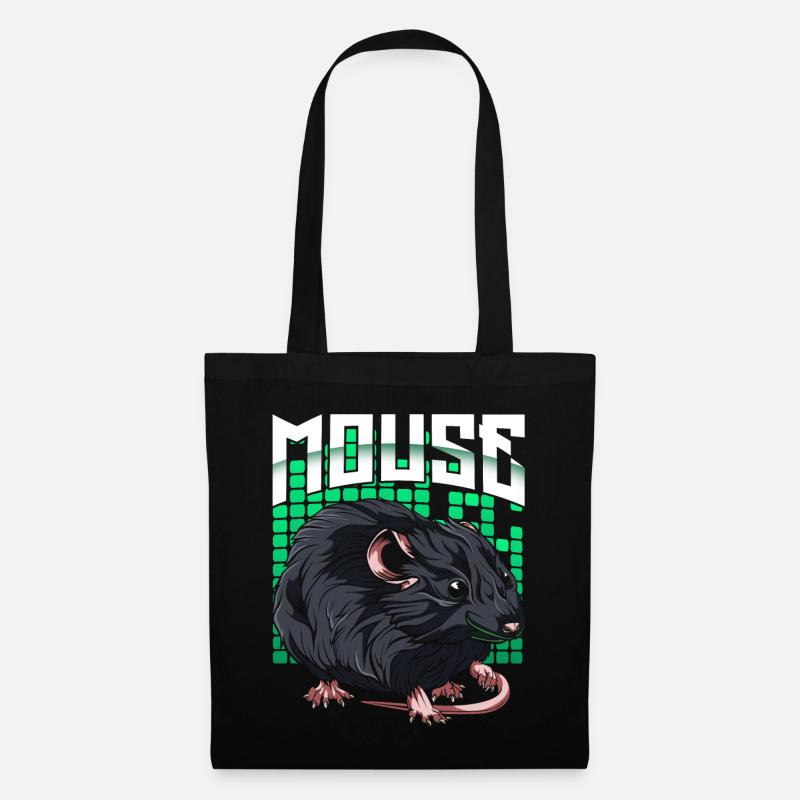 Maus - Stoffbeutel - Schwarz
