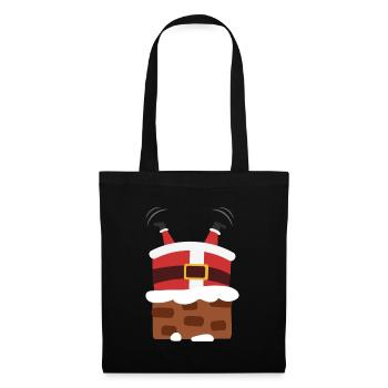 Père Noël de Noël cheminée aide - Sac en tissu - noir - Devant